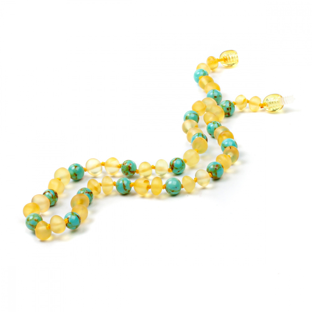 Детские бусы из янтаря и бирюзы
