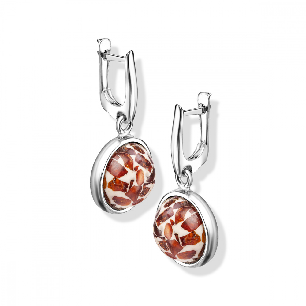 Серьги из ювелирной смолы с Янтарем Посеребрение