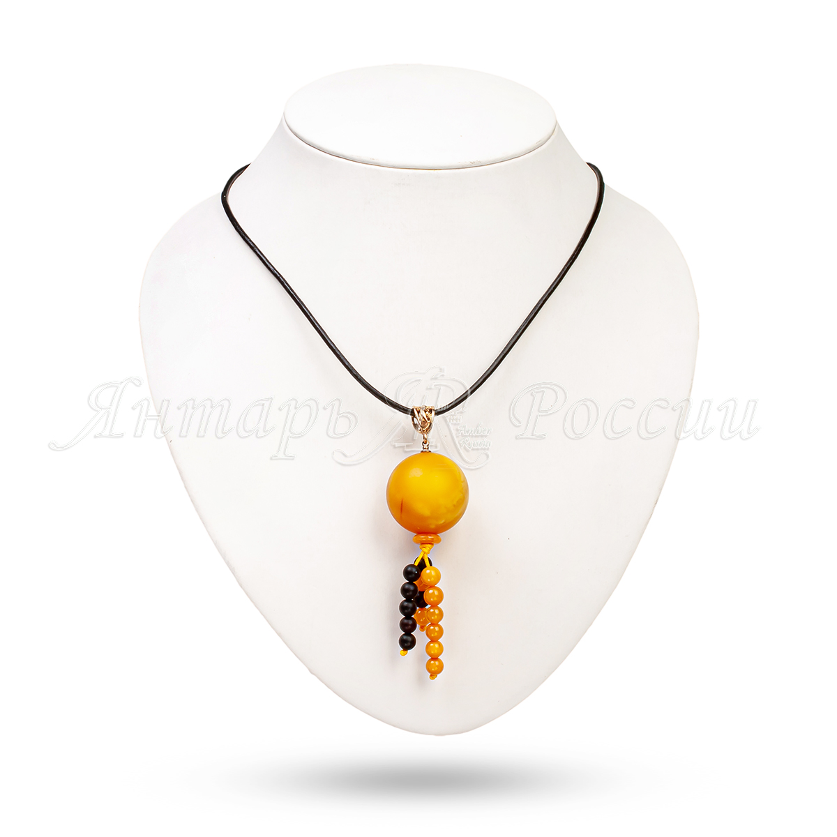 Кулон на шнурке, янтарь, серебро 925 позолота Кулон на шнурке, янтарь, серебро 925 позолота