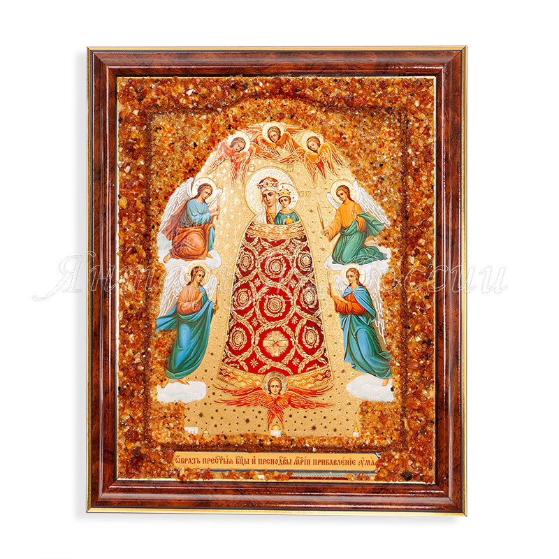 Икона БМ Прибавление ума, Янтарь