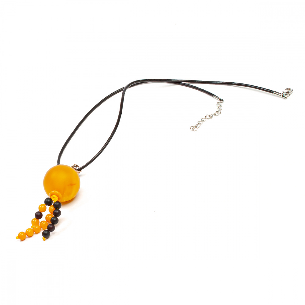 Кулон на шнурке, янтарь, серебро 925 позолота Кулон на шнурке, янтарь, серебро 925 позолота