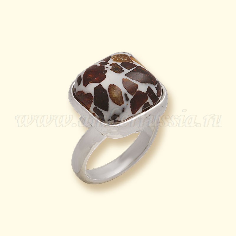 Кольцо Посеребрение, янтарь Кольцо Посеребрение, янтарь