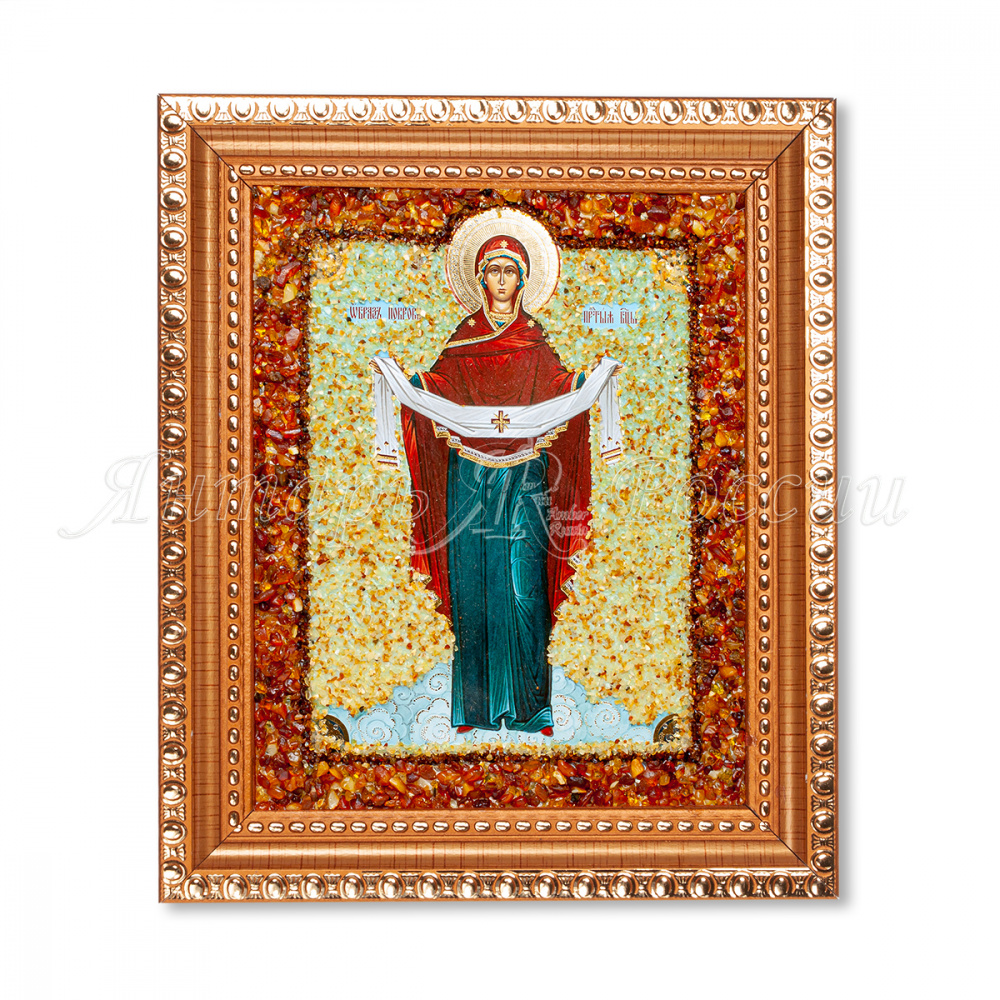 Икона БМ.Покрова Янтарь