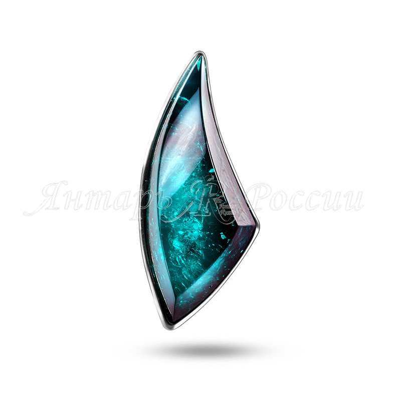 Брошь-кулон Бернит, посеребрение