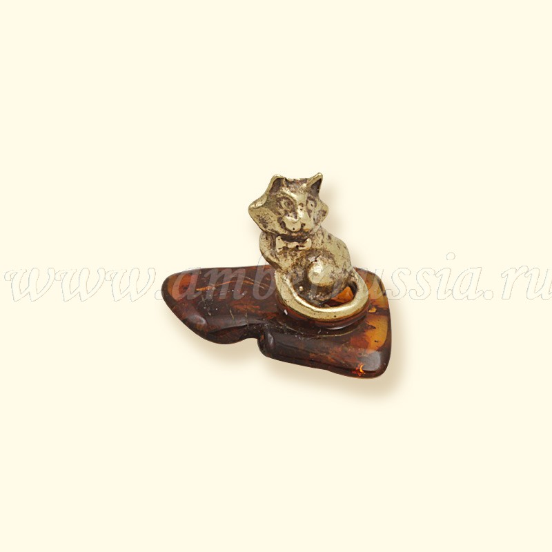 Кот бантик Латунь, янтарь