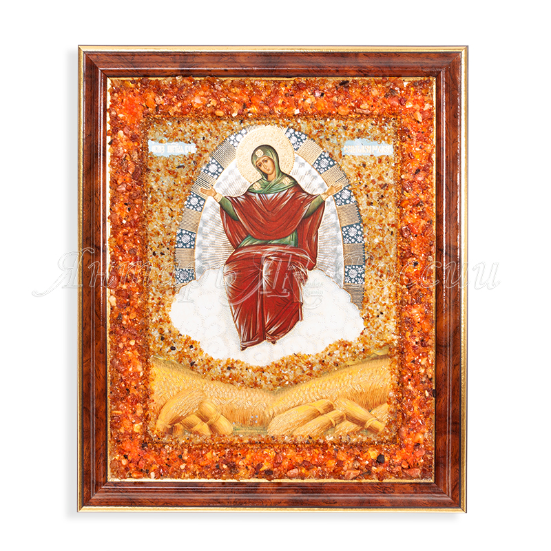 Икона БМ Спорительница хлебов,янтарь