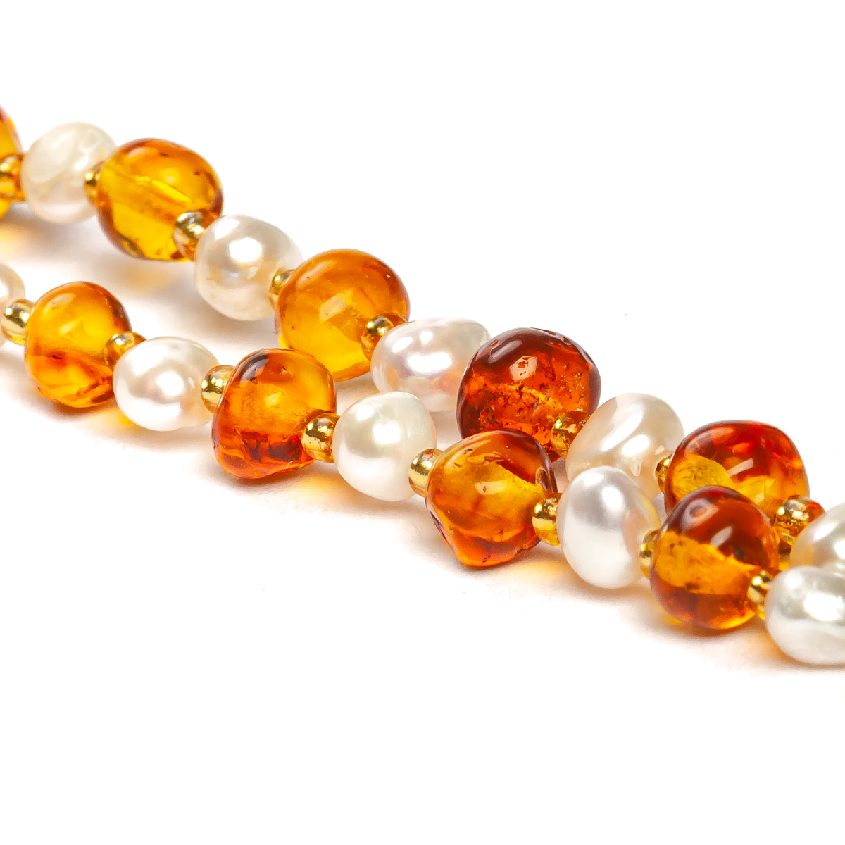 Бусы для очков из Янтаря и Жемчуга Бусы для очков из Янтаря и Жемчуга