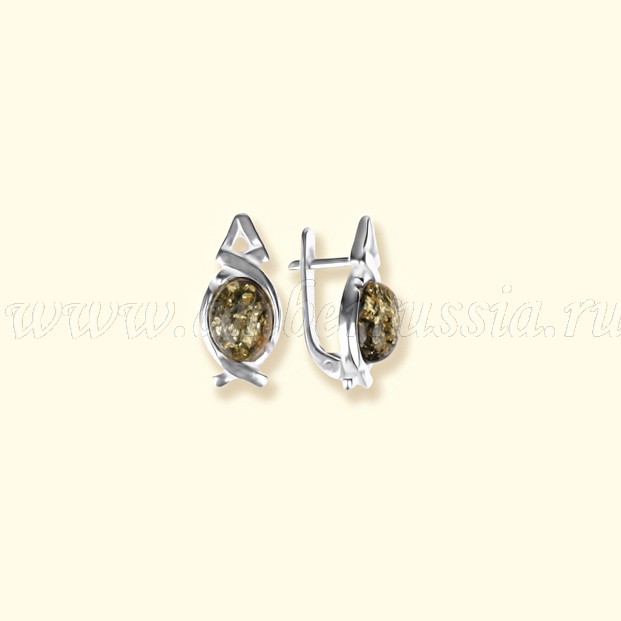 Серьги Посеребрение, янтарь Серьги Посеребрение, янтарь