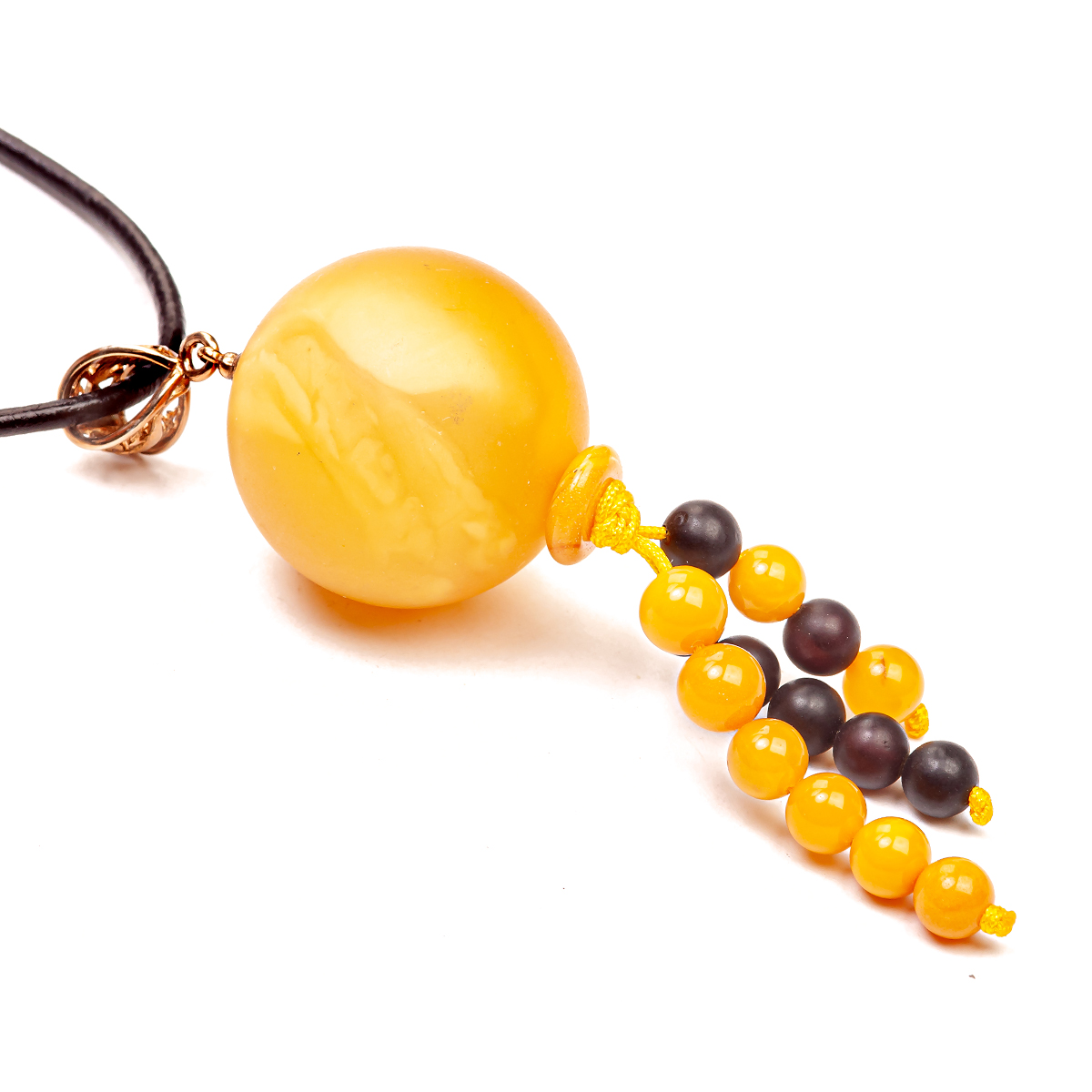 Кулон на шнурке, янтарь, серебро 925 позолота Кулон на шнурке, янтарь, серебро 925 позолота